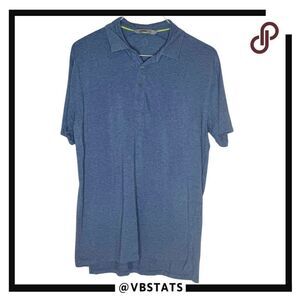 Tasc Performance Men's Cotton‎ Blend Short Sleeve Golf Polo Shirt Blue Medium